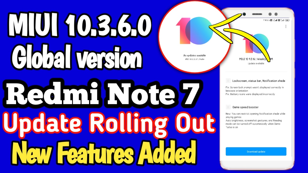 Redmi Note 7 MIUI 10.3.6.0 Global Stable ROM, Redmi Note 7 Latest Update MIUI 10.3.6.0 Download