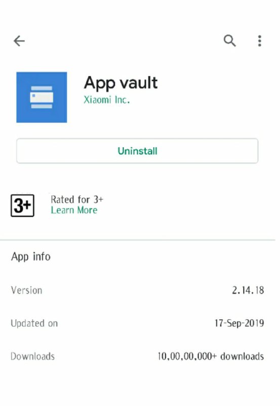 MIUI 10 App Vault New Update Version 2.14.18