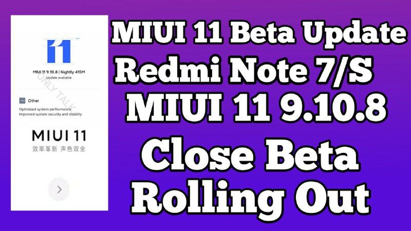 MIUI 11 9.10.8 Close Beta Update Note 7 Download