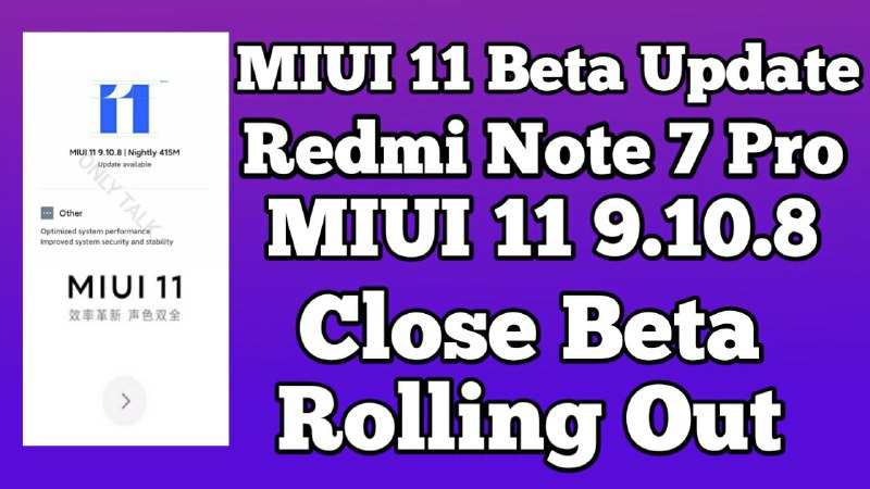 MIUI 11 9.10.8 Close Beta Update Note 7 Pro Download
