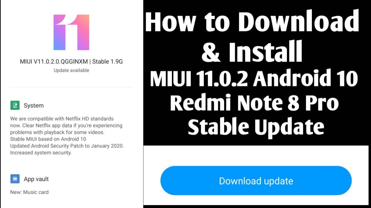 MIUI 11.0.2.0 Android 10 Redmi Note 8 pro Stable ROM Download